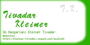 tivadar kleiner business card